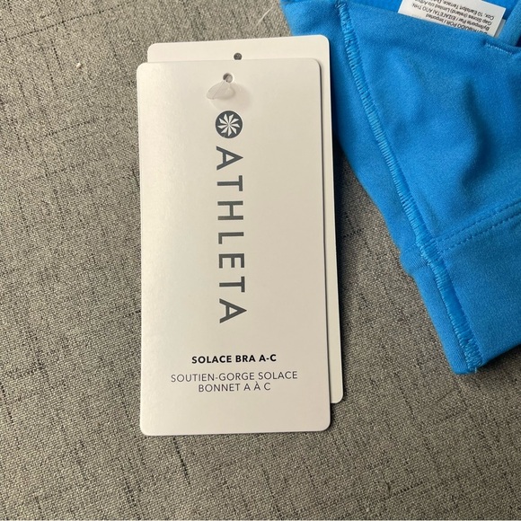 Athleta Solace Strappy Back Sports Bra XL Santorini Blue Nwt - Picture 5 of 8
